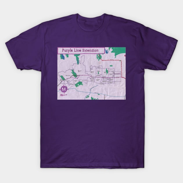 Purple Line Extension T-Shirt by PendersleighAndSonsCartography